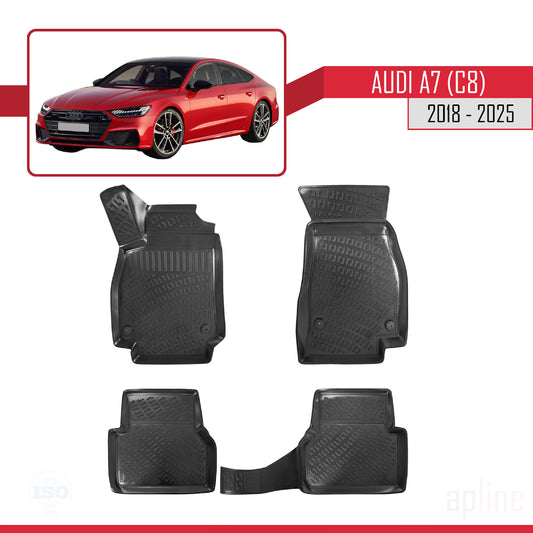Kompatibel mit A7 (C8) 2018-2025 4D Gummimatten Schwarz