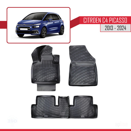 Kompatibel mit Citroen C4 Picasso 2 2013-2022 4D Gummimatten Schwarz