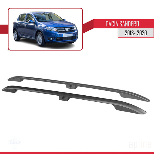 Compatible avec Dacia Sandero 2 (B52) 2013-2020 (Empattement Court L1/H1) Rails de Toit Porte-bagages sur le Toit (Modèle Adhésif) Noir