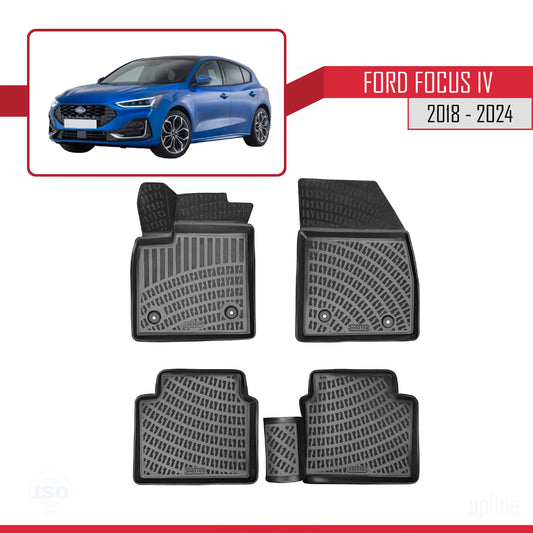 Kompatibel mit Ford Focus 4 (C519) 2018-2025 4D Gummimatten Schwarz