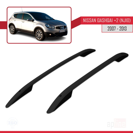 Kompatibel mit Nissan Qashqai +2 (NJ10) 2008-2013 (Kurzer Radstand L1/H1) Dachreling Dachträger Gepäckträger (Klebemodell) Schwarz