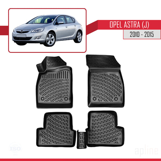Kompatibel mit Opel Astra J (P09) 2010-2015 4D Gummimatten Schwarz
