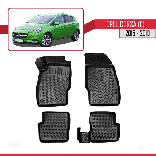 Kompatibel mit Opel Corsa E (X15) 2015-2019 4D Gummimatten Schwarz