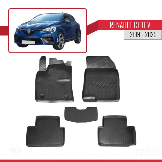 Kompatibel mit Renault Clio 5 2019-2025 4D Gummimatten Schwarz