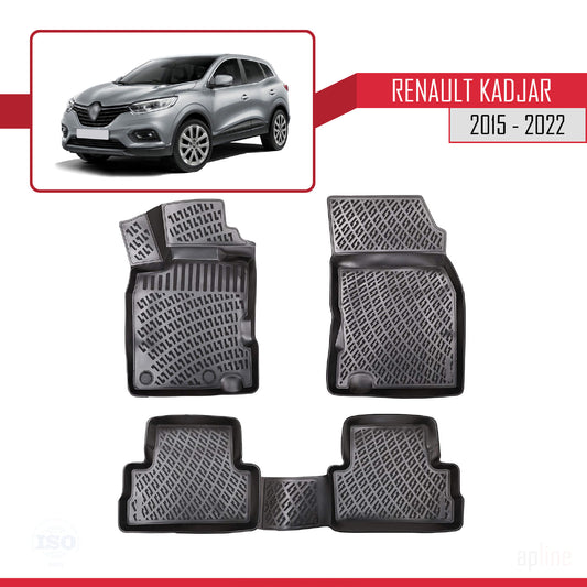 Kompatibel mit Renault Kadjar 2015-2022 4D Gummimatten Schwarz