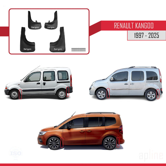 Kompatibel mit Renault Kangoo 1997-2025 Auto Kotflügel Vorne Hinten Satz 4 Stück Schwarz