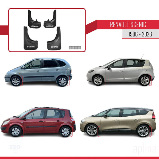 Kompatibel mit Renault Scenic 1996-2023 Auto Kotflügel Vorne Hinten Satz 4 Stück Schwarz