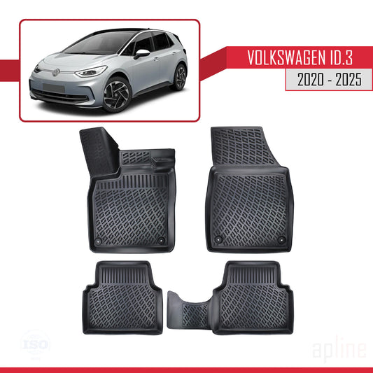 Kompatibel mit Volkswagen ID.3 (Elektrik) 2020-2025 4D Gummimatten Schwarz