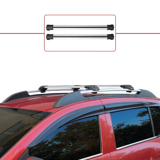 Kompatibel mit Dacia Sandero Stepway 2 2012-2020 ACE-1 Relingträger Dachträger Auto Gepäckträger Grau Aluminium 2 Stangen
