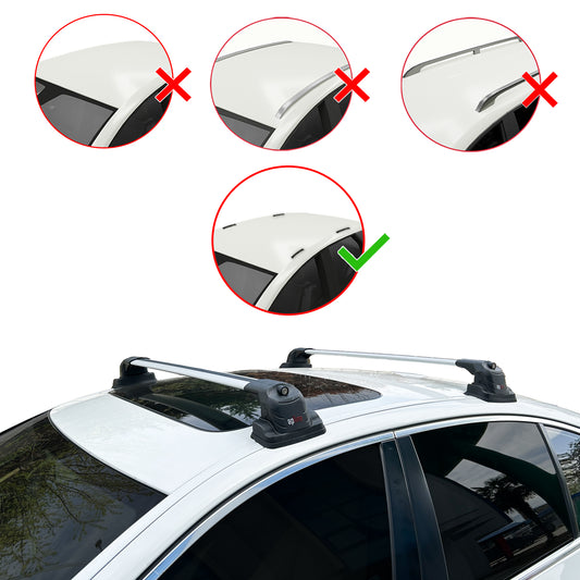 Kompatibel mit BMW 4er Serie (F32) 2014-2020 ACE-3 Relingträger Dachträger Auto Gepäckträger Grau Aluminium 2 Stangen