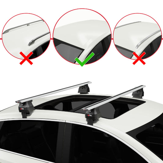 Kompatibel mit Volkswagen Golf 5 (1K) 2004-2008 ACE-4 Relingträger Dachträger Auto Gepäckträger Grau Aluminium 2 Stangen