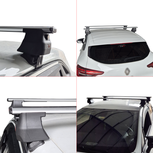 Kompatibel mit Renault Clio 4 2013-2020 ACE-4 Relingträger Dachträger Auto Gepäckträger Grau Aluminium 2 Stangen