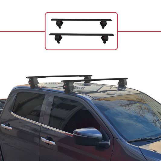 Kompatibel mit Isuzu D-Max 3 (RG01) 2020-2025 ACE-4 Relingträger Dachträger Auto Gepäckträger Schwarz Aluminium 2 Stangen