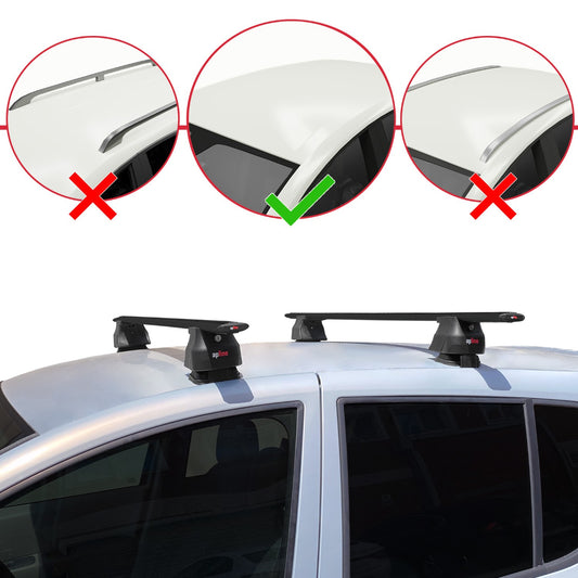Kompatibel mit Renault Modus 2004-2013 ACE-4 Relingträger Dachträger Auto Gepäckträger Schwarz Aluminium 2 Stangen