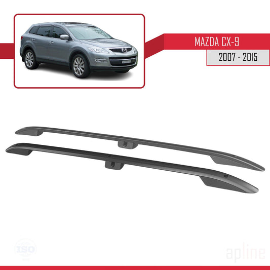 Kompatibel mit Mazda CX-9 I (TB) 2007-2015 (Kurzer Radstand L1/H1) Dachreling Dachträger Gepäckträger Schwarz