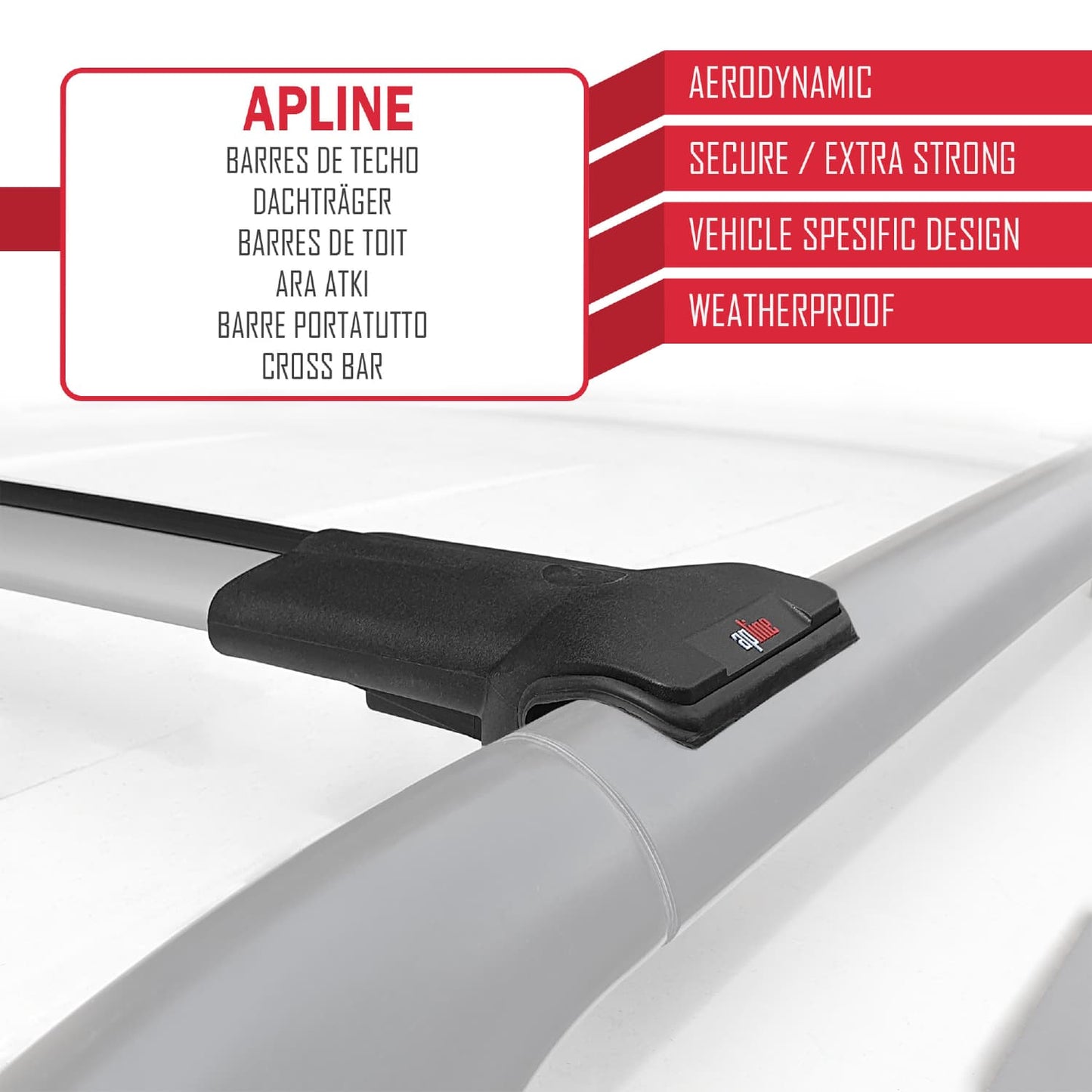 Compatible avec Volkswagen T5 Caravelle 2003-2015 FLY Model Barres de Toit Railing Porte-Bagages de Voiture Gris Aluminium 2 Barres