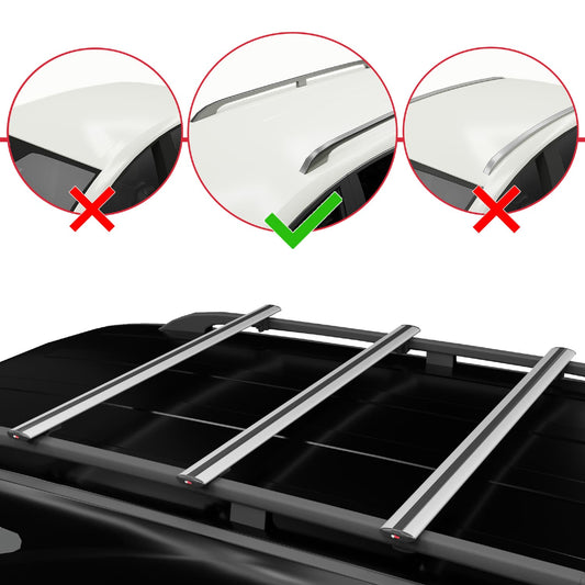 Kompatibel mit Citroen Nemo 3 (225) 2007-2024 BASIC Model Relingträger Dachträger Auto Gepäckträger Grau Aluminium 3 Stangen