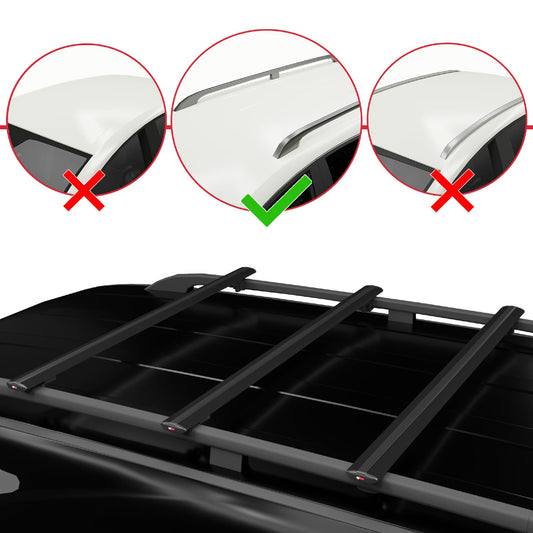 Kompatibel mit Fiat Fullback 2016-2020 BASIC Model Relingträger Dachträger Auto Gepäckträger Schwarz Aluminium 3 Stangen