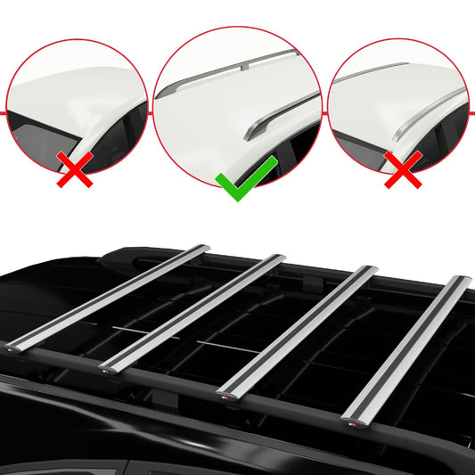 Kompatibel mit Volkswagen Caddy 3 (SA) 2015-2019 BASIC Model Relingträger Dachträger Auto Gepäckträger Grau Aluminium 4 Stangen