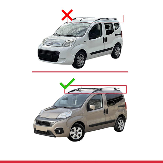 Kompatibel mit Fiat Fiorino (Rohrtyp-Modell) 2008-2025 FLY Model Relingträger Dachträger Auto Gepäckträger Schwarz Aluminium 3 Stangen
