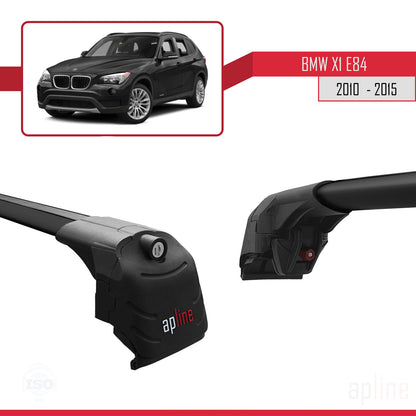 Kompatibel mit BMW X1 (E84) 2010-2015 ACE-2 Dachträger, Auto-Dachgepäckträger, schwarzes Aluminium, 2 Stangen