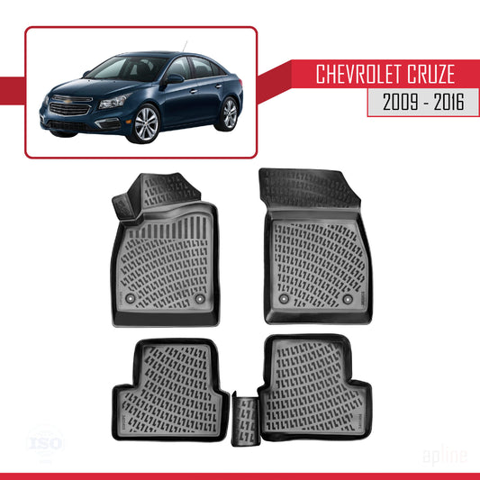 Kompatibel mit Chevrolet Cruze (J300) 2009-2016 4D Gummimatten Schwarz
