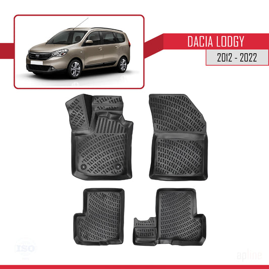 Kompatibel mit Dacia Lodgy (J92) 2012-2022-2024 4D Gummimatten Schwarz