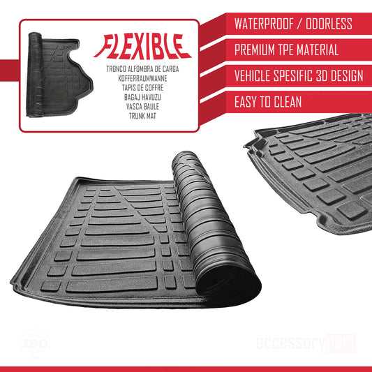Kofferraumwanne für Ford Focus 2 Schrägheck 2005-2011 Flexibel Laderaumwanne SCHWARZ