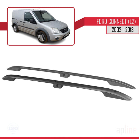 Kompatibel mit Ford Transit/Tourneo Connect 2002–2013 (langer Radstand L2/H1) Dachreling, Dachgepäckträger, schwarz