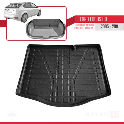 Kofferraumwanne für Ford Focus 2 Schrägheck 2005-2011 Laderaumwanne SCHWARZ