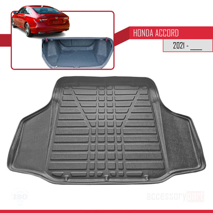 Kompatibel mit Honda Accord X Post-Facelift 2021-2023 Flexibel Kofferraumwanne Laderaumwanne Schwarz