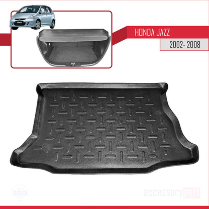 Kompatibel mit Honda Jazz (GD) 2002-2008 Flexibel Kofferraumwanne Laderaumwanne Schwarz
