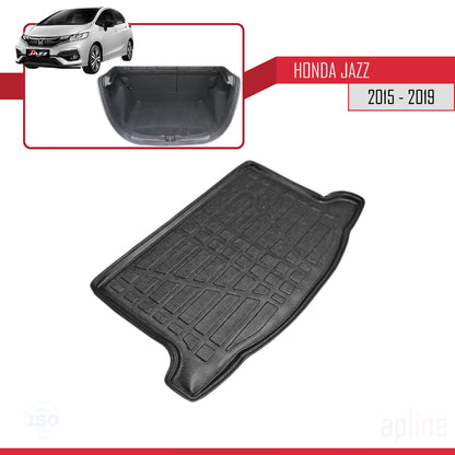 Kompatibel mit Honda Jazz 3 (GK) 2015-2019 Flexibel Kofferraumwanne Laderaumwanne Schwarz
