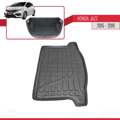 Kompatibel mit Honda Jazz 3 (GK) 2015-2019 Flexibel Kofferraumwanne Laderaumwanne Schwarz
