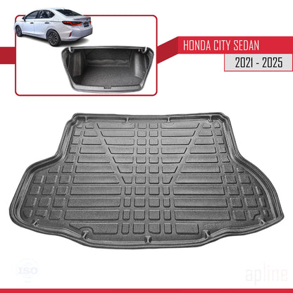 Kompatibel mit Honda City 2021-2025 Flexibel Kofferraumwanne Laderaumwanne Schwarz