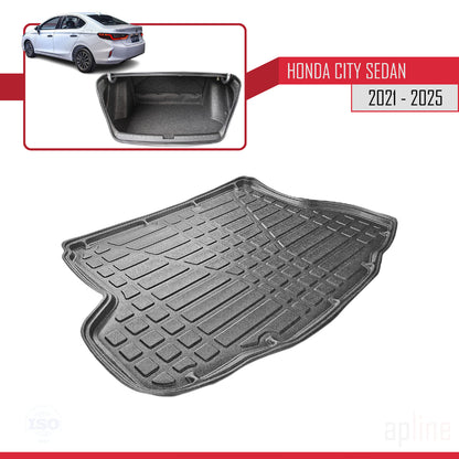 Kompatibel mit Honda City 2021-2025 Flexibel Kofferraumwanne Laderaumwanne Schwarz
