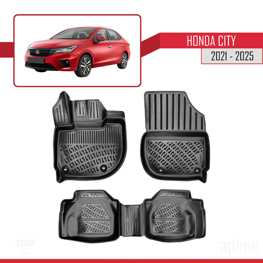 Kompatibel mit Honda City 2021-2025 4D Gummimatten Schwarz
