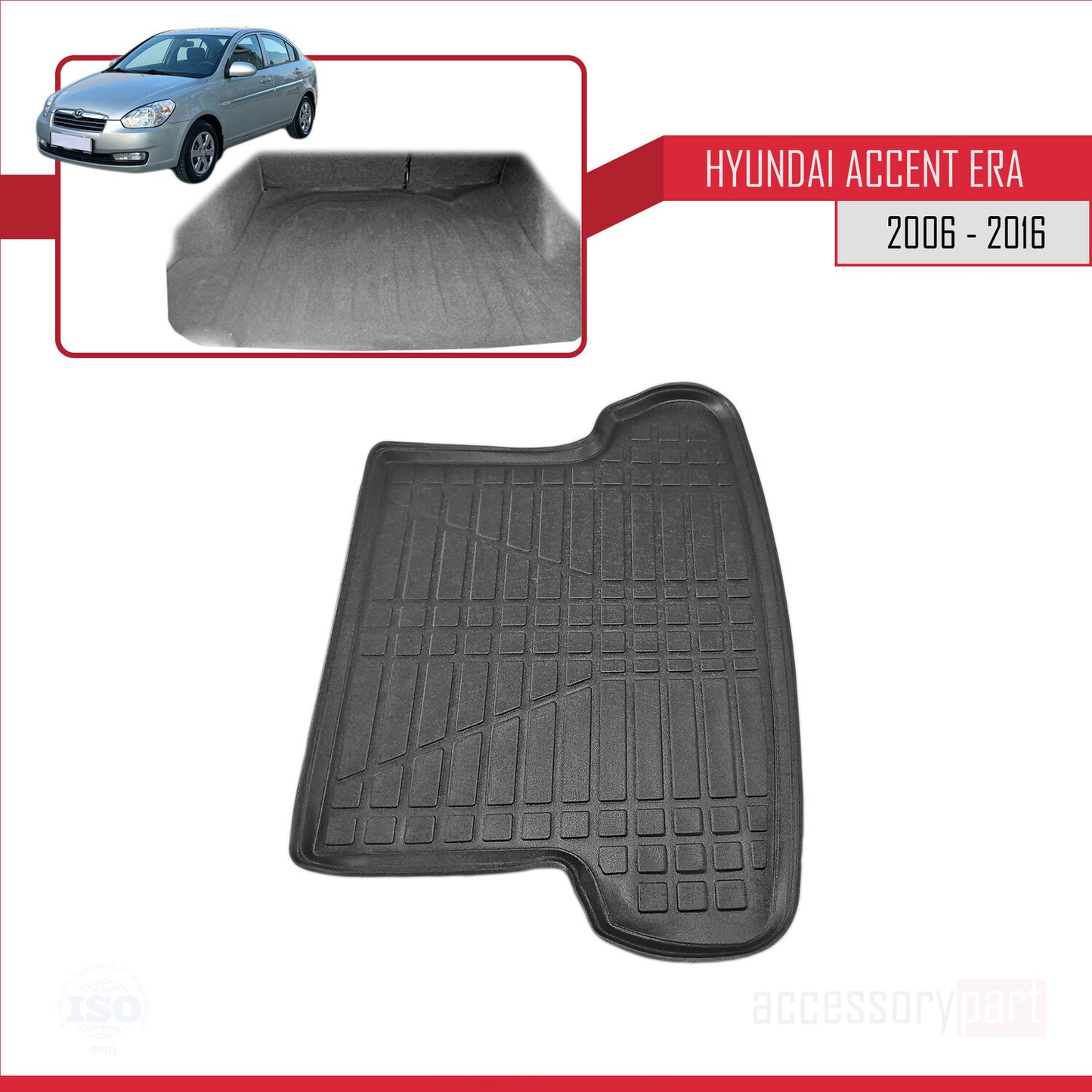 Kofferraumwanne für Hyundai Accent Era 2006-2016 Flexibel Laderaumwanne SCHWARZ