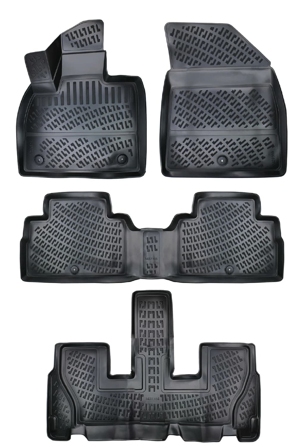 Kompatibel mit Hyundai Palisade (7 Koltuk) 2020-2025 4D Gummimatten Schwarz