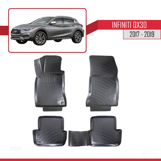 Kompatibel mit Infiniti QX30 (H15) 2017-2019 4D Gummimatten Schwarz
