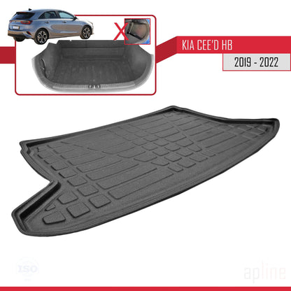 Kompatibel mit Kia Ceed 3 (CD) 2019-2025 Flexibel Kofferraumwanne Laderaumwanne Schwarz