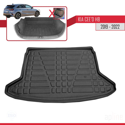 Kompatibel mit Kia Ceed 3 (CD) 2019-2025 Flexibel Kofferraumwanne Laderaumwanne Schwarz