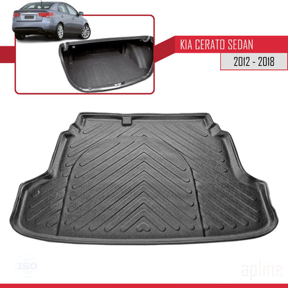 Kompatibel mit Kia Cerato 2012-2018 Flexibel Kofferraumwanne Laderaumwanne Schwarz
