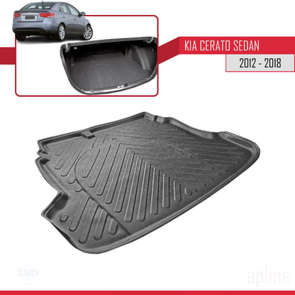 Kompatibel mit Kia Cerato 2012-2018 Flexibel Kofferraumwanne Laderaumwanne Schwarz