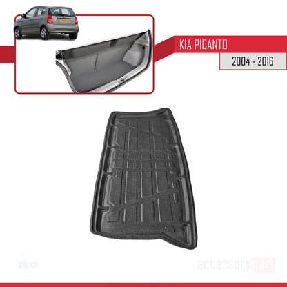 Kompatibel mit Kia Picanto (SA) 2004-2016 Flexibel Kofferraumwanne Laderaumwanne Schwarz