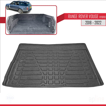 Kompatibel mit Land Rover Range Rover Vogue (Hibrit) 2018-2022 Flexibel Kofferraumwanne Laderaumwanne Schwarz
