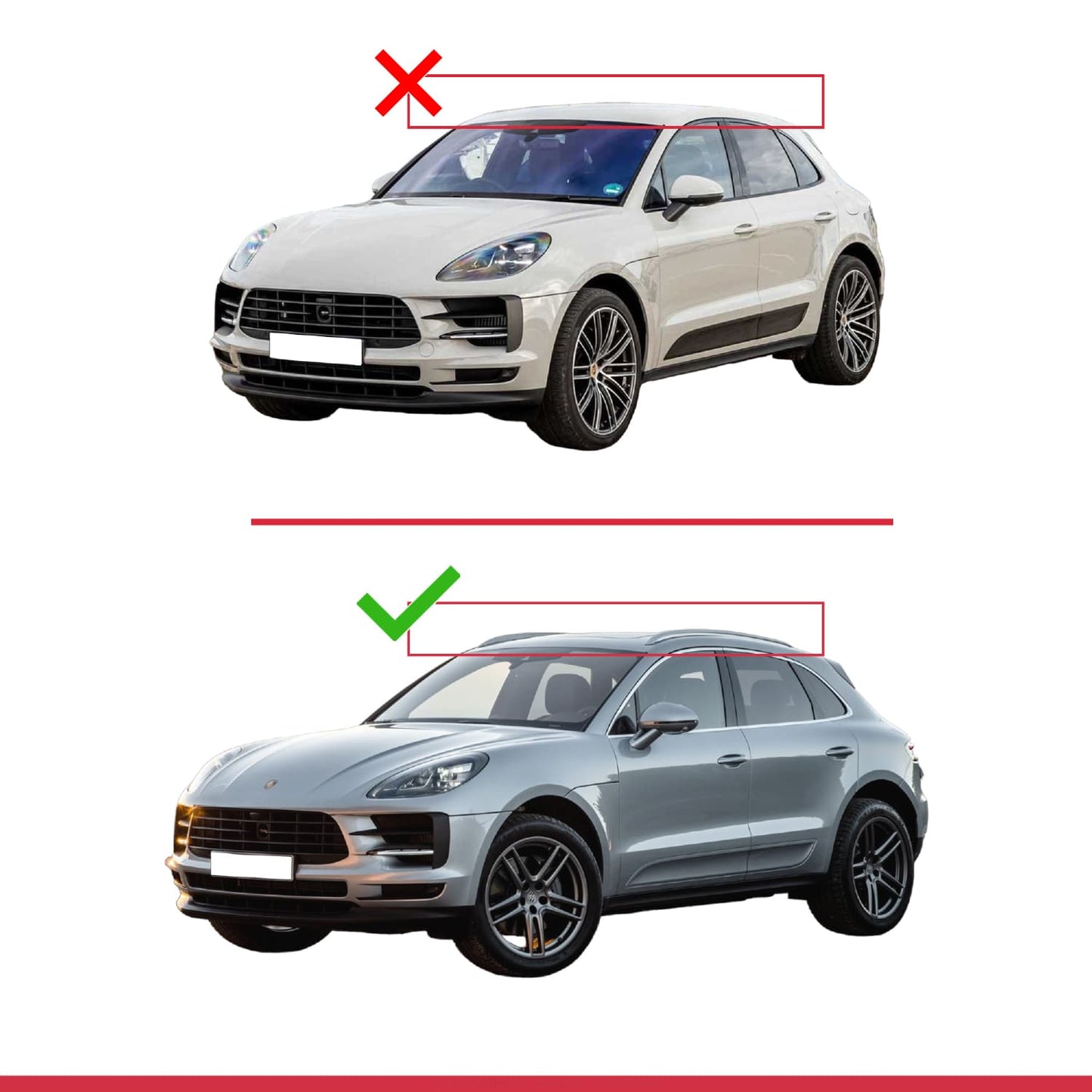 Kompatibel mit Porsche Macan (95B) 2014-2024 ACE-2 Relingträger Dachträger Auto Gepäckträger Schwarz Aluminium 2 Stangen