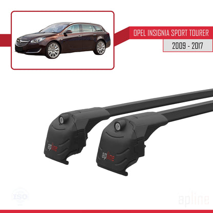 Compatible avec Vauxhall Insignia (G09) ST 2009-2017 ACE-2 Barres de Toit Railing Porte-Bagages de Voiture Noir Aluminium 2 Barres