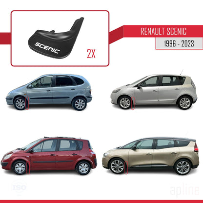 Compatible avec Renault Scenic 1996-2023 Jeu de Bavettes Garde-boue Avant et Arrière de Voiture 4 Pcs Noir