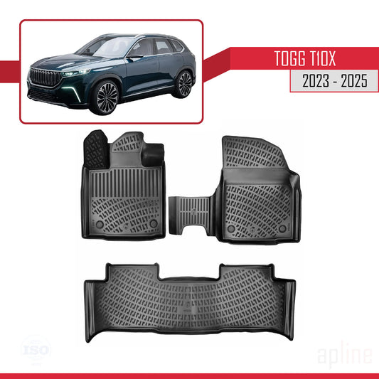 Kompatibel mit Togg T10X 2023-2025 4D Gummimatten Schwarz